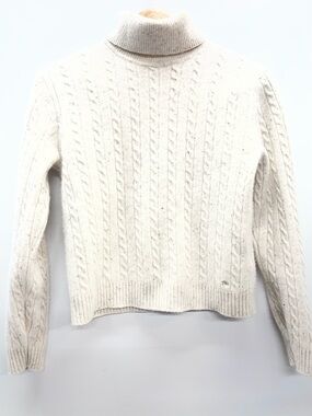 Aritzia TNA Cream Cable Turtleneck Wool Sweater